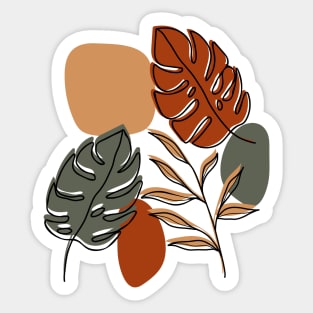 Modern Abstract Leaves And Stone Edit Sticker